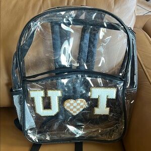 Clear Backpack with University of Texas Patches